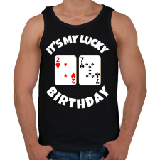 PRINTFASHION 27 POKER SZÜLINAP - Férfi atléta - Fekete atléta, trikó