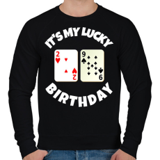 PRINTFASHION 29 POKER SZÜLINAP - Férfi pulóver - Fekete