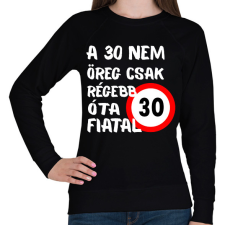 PRINTFASHION 30 éves (fehér) - Női pulóver - Fekete női pulóver, kardigán