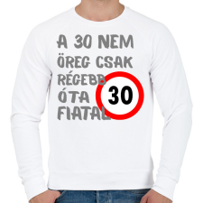 PRINTFASHION 30 éves  (szürke) - Férfi pulóver - Fehér férfi pulóver, kardigán