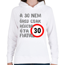PRINTFASHION 30 éves  (szürke) - Női kapucnis pulóver - Fehér női pulóver, kardigán