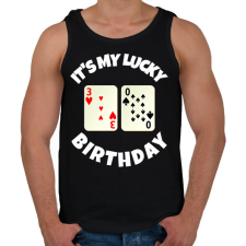 PRINTFASHION 30 POKER SZÜLINAP - Férfi atléta - Fekete atléta, trikó