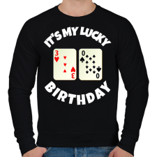 PRINTFASHION 30 POKER SZÜLINAP - Férfi pulóver - Fekete férfi pulóver, kardigán