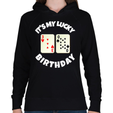 PRINTFASHION 30 POKER SZÜLINAP - Női kapucnis pulóver - Fekete női pulóver, kardigán