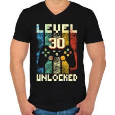 PRINTFASHION 30. születésnapi ajándék - Férfi V-nyakú póló - Fekete férfi póló