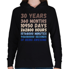 PRINTFASHION 30 Years - Női kapucnis pulóver - Fekete