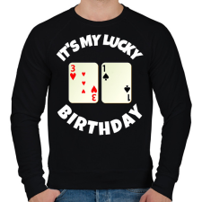 PRINTFASHION 31 POKER SZÜLINAP - Férfi pulóver - Fekete férfi pulóver, kardigán