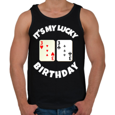PRINTFASHION 33 POKER SZÜLINAP - Férfi atléta - Fekete atléta, trikó