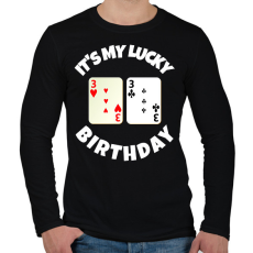 PRINTFASHION 33 POKER SZÜLINAP - Férfi hosszú ujjú póló - Fekete