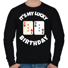 PRINTFASHION 33 POKER SZÜLINAP - Férfi pulóver - Fekete