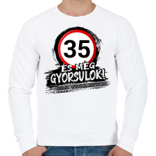 PRINTFASHION 35 és még mindig gyorsulok - Férfi pulóver - Fehér férfi pulóver, kardigán