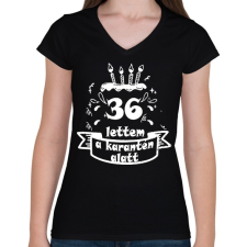PRINTFASHION 36 lettem - Női V-nyakú póló - Fekete női póló