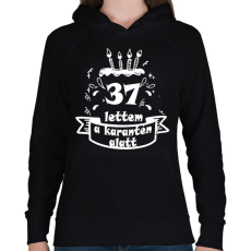 PRINTFASHION 37 lettem - Női kapucnis pulóver - Fekete