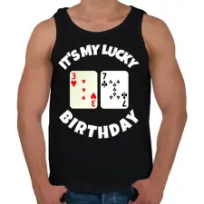 PRINTFASHION 37 POKER SZÜLINAP - Férfi atléta - Fekete atléta, trikó