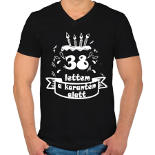 PRINTFASHION 38 lettem - Férfi V-nyakú póló - Fekete férfi póló