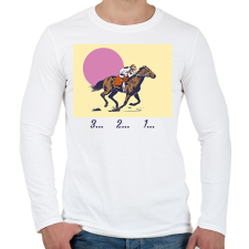 PRINTFASHION 3...2...1... lovaglás - Férfi hosszú ujjú póló - Fehér férfi póló