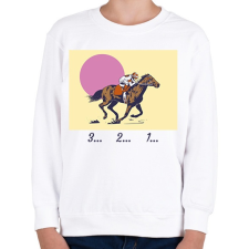 PRINTFASHION 3...2...1... lovaglás - Gyerek pulóver - Fehér gyerek pulóver, kardigán