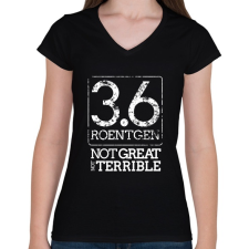 PRINTFASHION 3.6 Roentgen (white) - Női V-nyakú póló - Fekete női póló