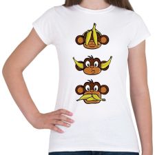 PRINTFASHION 3 Bölcs majom - Női póló - Fehér női póló