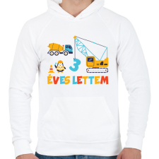 PRINTFASHION 3 ÉVES LETTEM-EGYEDI ÉVSZÁMOS - Férfi kapucnis pulóver - Fehér férfi pulóver, kardigán