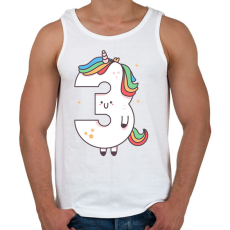 PRINTFASHION 3 éves unikornis - Férfi atléta - Fehér