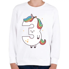 PRINTFASHION 3 éves unikornis - Gyerek pulóver - Fehér