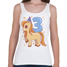 PRINTFASHION 3 éves unikornis - Női atléta - Fehér női trikó