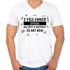 PRINTFASHION 3 féle ember - Férfi V-nyakú póló - Fehér