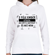 PRINTFASHION 3 féle ember - Női kapucnis pulóver - Fehér