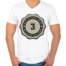 PRINTFASHION 3 - Férfi V-nyakú póló - Fehér
