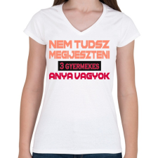 PRINTFASHION 3 gyermekes anya vagyok - Női V-nyakú póló - Fehér női póló