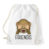 PRINTFASHION 3 majom - friends - Sportzsák, Tornazsák - Fehér