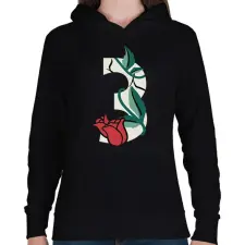 PRINTFASHION 3 - Női kapucnis pulóver - Fekete női pulóver, kardigán