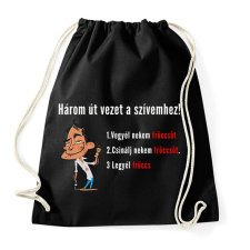 PRINTFASHION 3 út a szívemhez - Sportzsák, Tornazsák - Fekete tornazsák