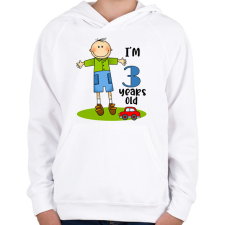 PRINTFASHION "3 years old" for boy - Gyerek kapucnis pulóver - Fehér gyerek pulóver, kardigán