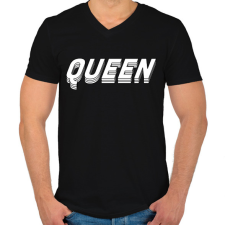 PRINTFASHION 3D queen - Férfi V-nyakú póló - Fekete férfi póló