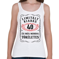 PRINTFASHION 40 éves limitált kiadás - Női atléta - Fehér női trikó