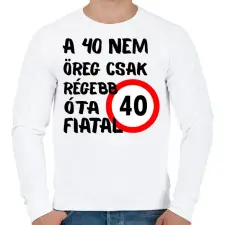 PRINTFASHION 40 éves Fekete minta - Férfi pulóver - Fehér férfi pulóver, kardigán