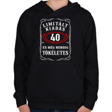 PRINTFASHION 40 éves limitált kiadás születésnapra - Gyerek kapucnis pulóver - Fekete