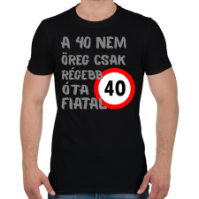 PRINTFASHION 40 éves Sz. - Férfi póló - Fekete férfi póló