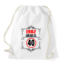 PRINTFASHION 40 születésnap évszámmal - Sportzsák, Tornazsák - Fehér tornazsák