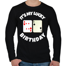 PRINTFASHION 41 POKER SZÜLINAP - Férfi hosszú ujjú póló - Fekete férfi póló