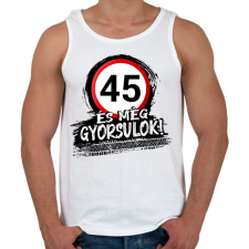 PRINTFASHION 45 és még gyorsulok - Férfi atléta - Fehér atléta, trikó