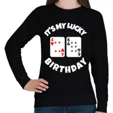 PRINTFASHION 46 POKER SZÜLINAP - Női pulóver - Fekete női pulóver, kardigán