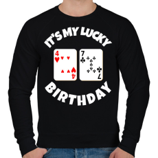 PRINTFASHION 47 POKER SZÜLINAP - Férfi pulóver - Fekete
