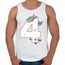 PRINTFASHION 4 éves unikornis - Férfi atléta - Fehér atléta, trikó