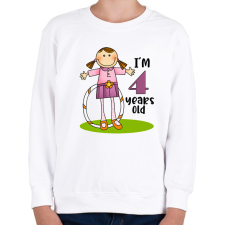 PRINTFASHION "4 years old" for girl - Gyerek pulóver - Fehér gyerek pulóver, kardigán