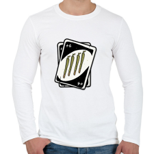 PRINTFASHION +4 zöld UNO - Férfi hosszú ujjú póló - Fehér férfi póló