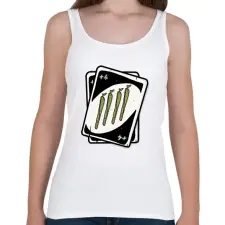 PRINTFASHION +4 zöld UNO - Női atléta - Fehér női trikó