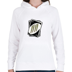 PRINTFASHION +4 zöld UNO - Női kapucnis pulóver - Fehér